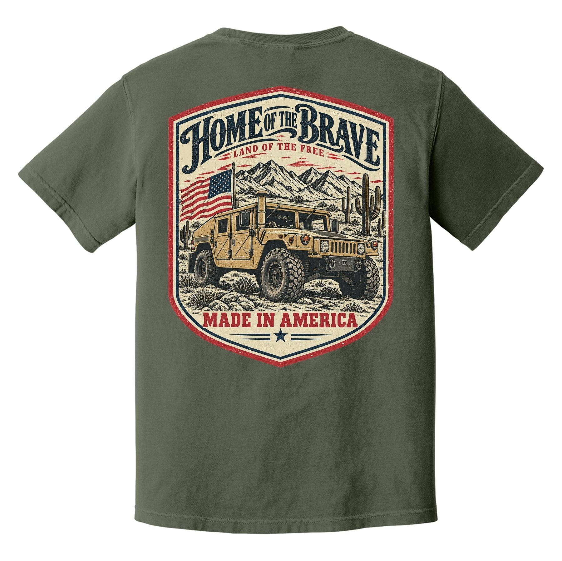 Home of the Brave Humvee Heavyweight Tee - Small - Shirt