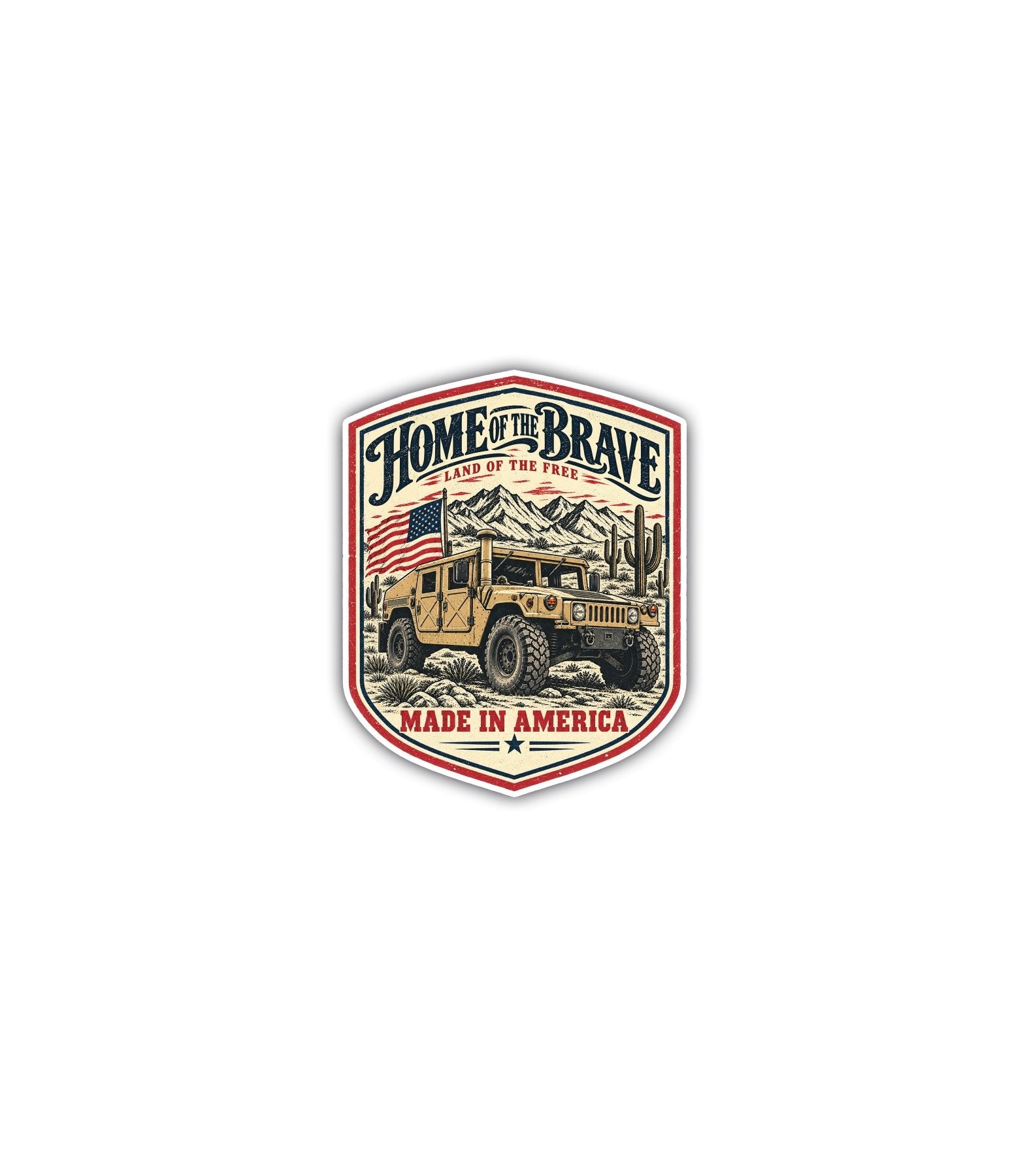Home of the Brave Humvee Sticker - 4" - Sticker