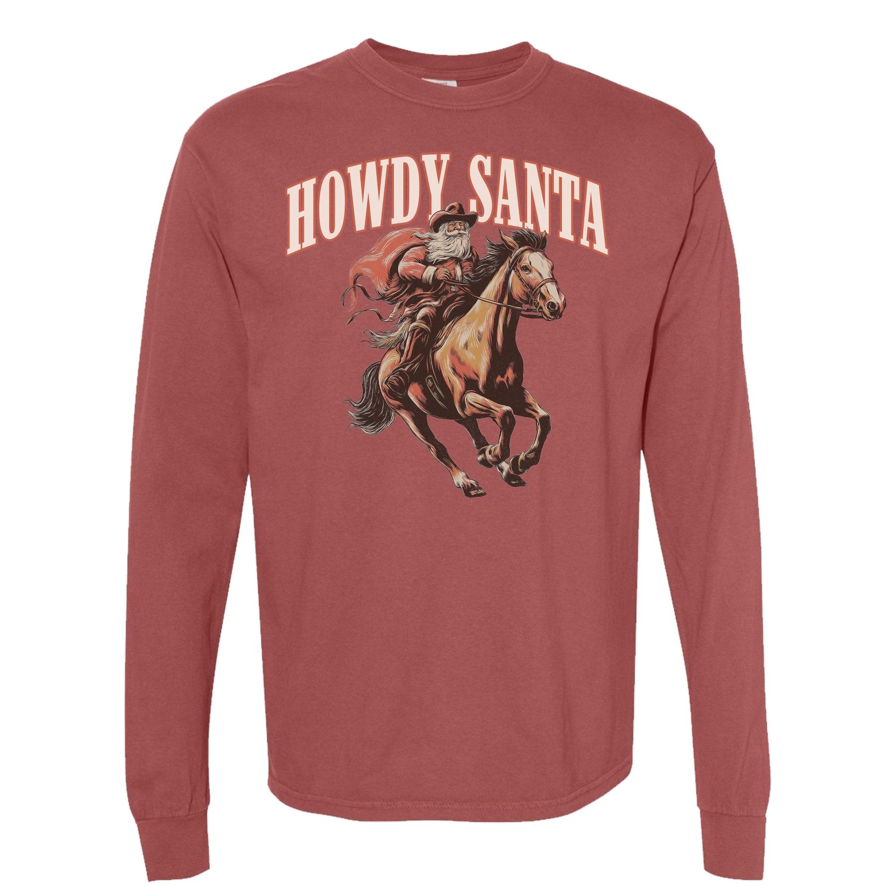 Howdy Santa Long Sleeve Heavyweight - Small - Long Sleeve