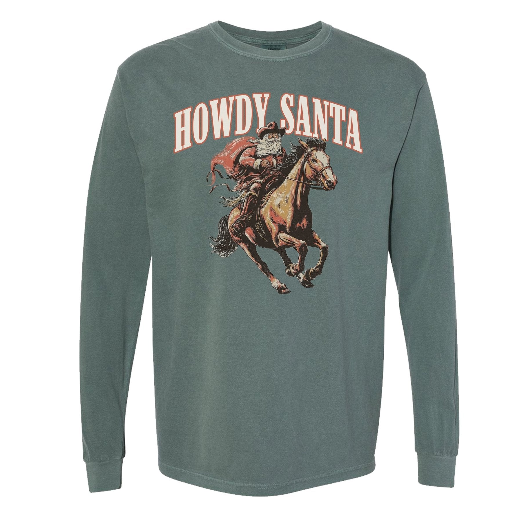 Howdy Santa Long Sleeve Heavyweight - Small - Long Sleeve