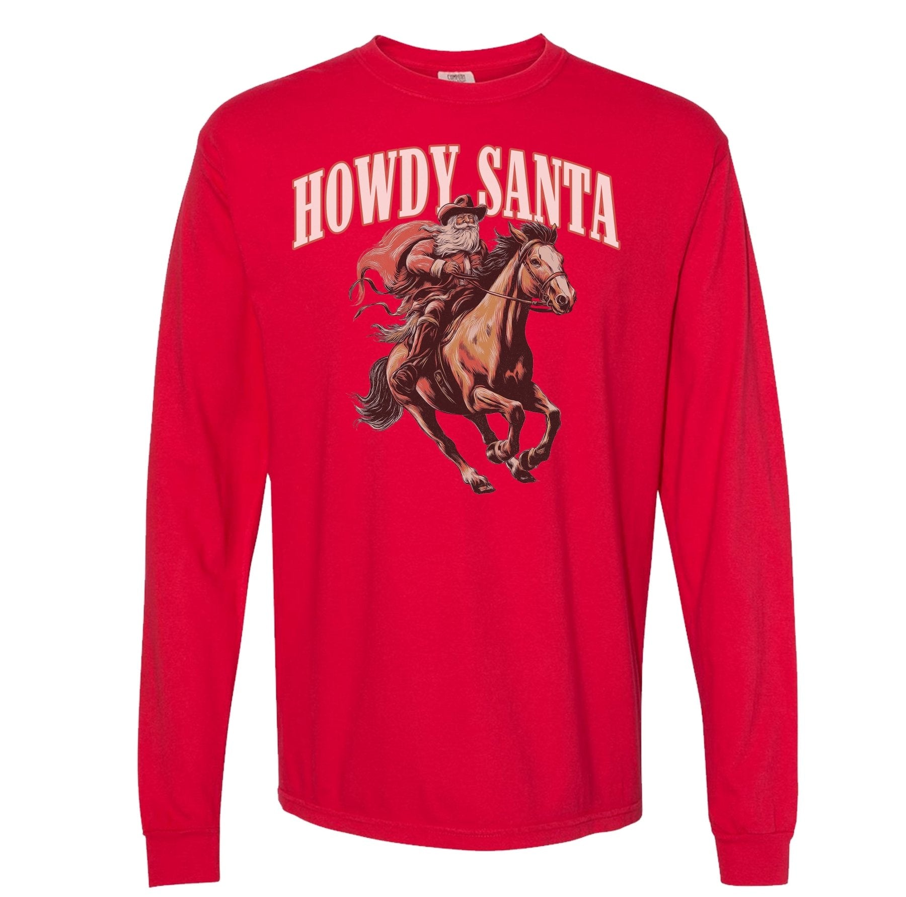 Howdy Santa Long Sleeve Heavyweight - Small - Long Sleeve