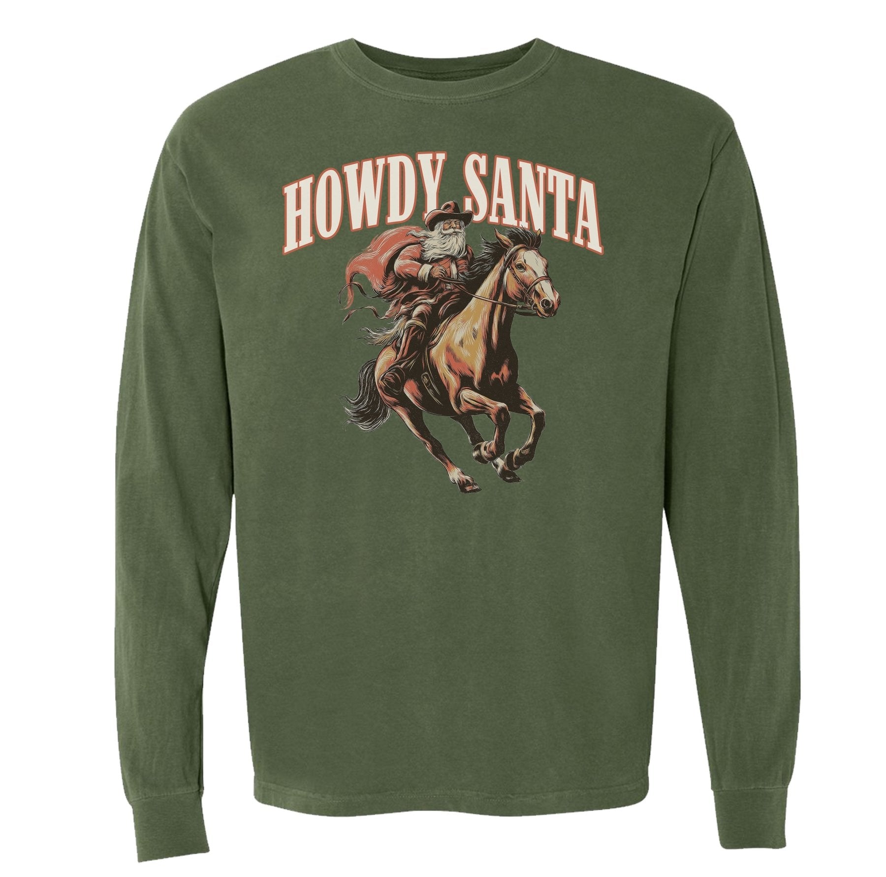 Howdy Santa Long Sleeve Heavyweight - Small - Long Sleeve