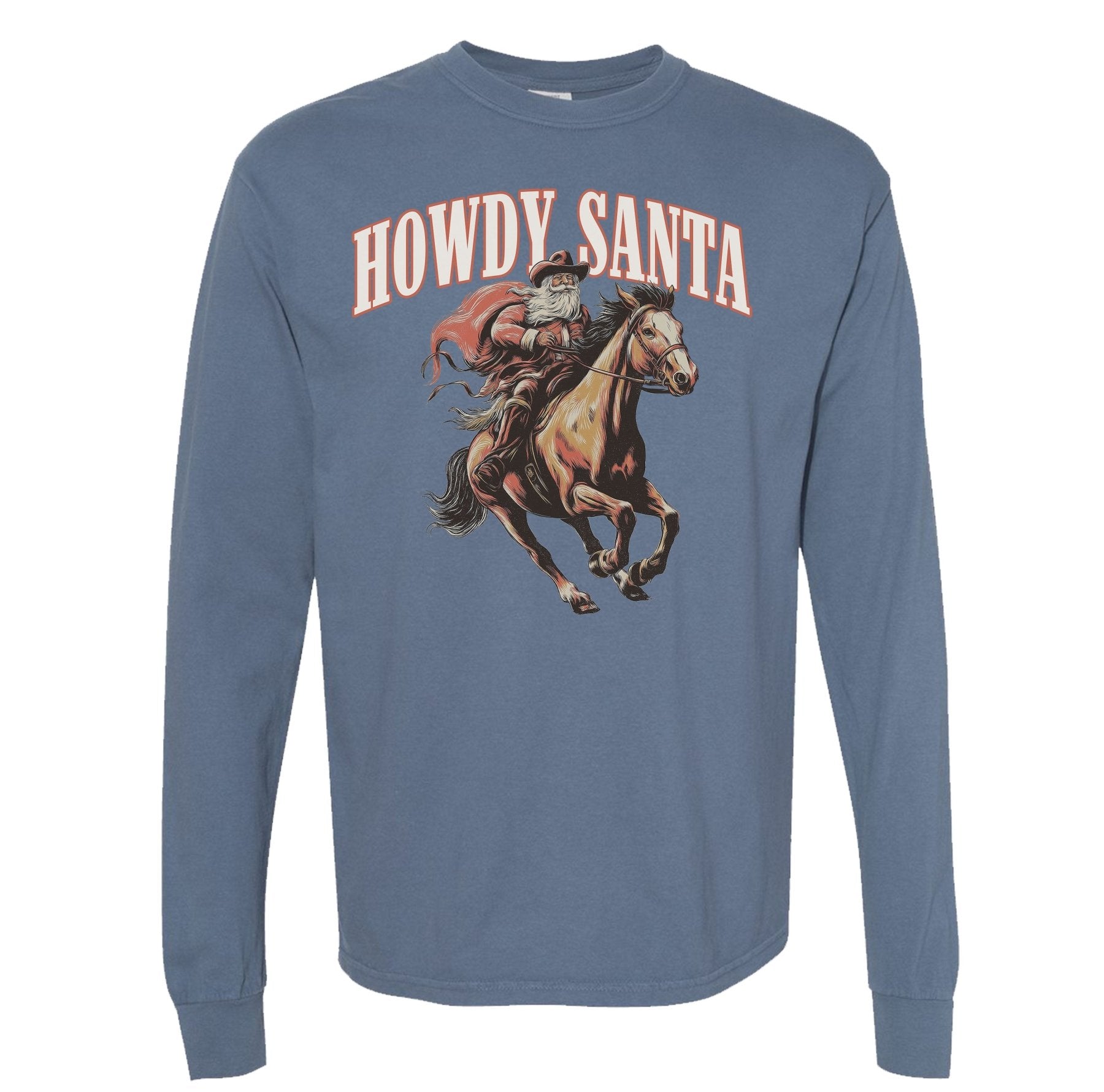 Howdy Santa Long Sleeve Heavyweight - Small - Long Sleeve
