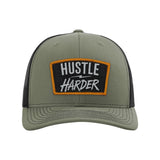 Hustle Harder Patch Snapback Trucker Hat
