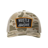 Hustle Harder Patch Snapback Trucker Camo Hat