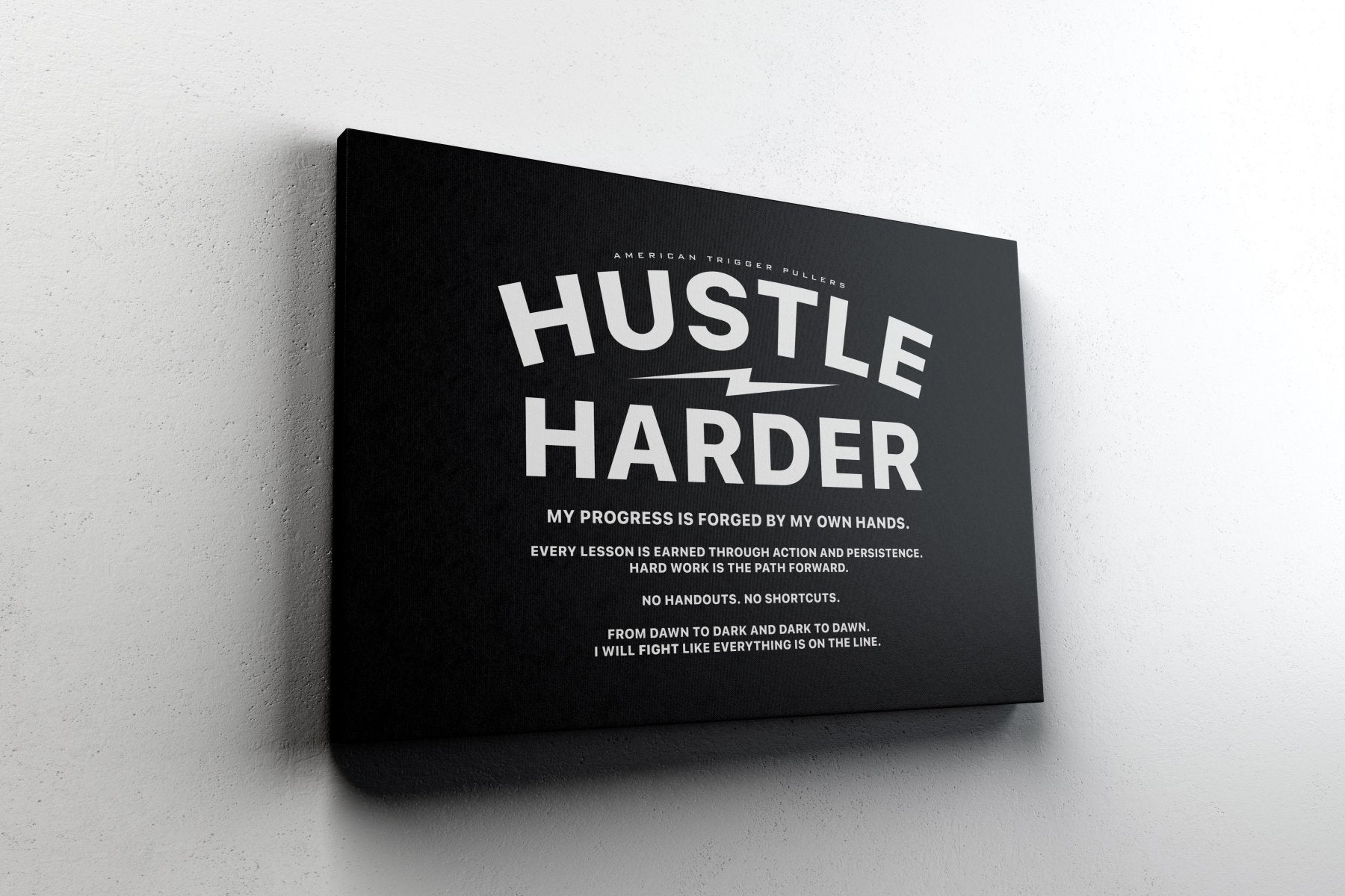 Hustle Harder Canvas - Stretched Canvas - Canvas