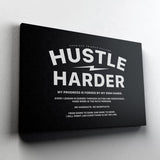 Hustle Harder Canvas - Stretched Canvas - Canvas