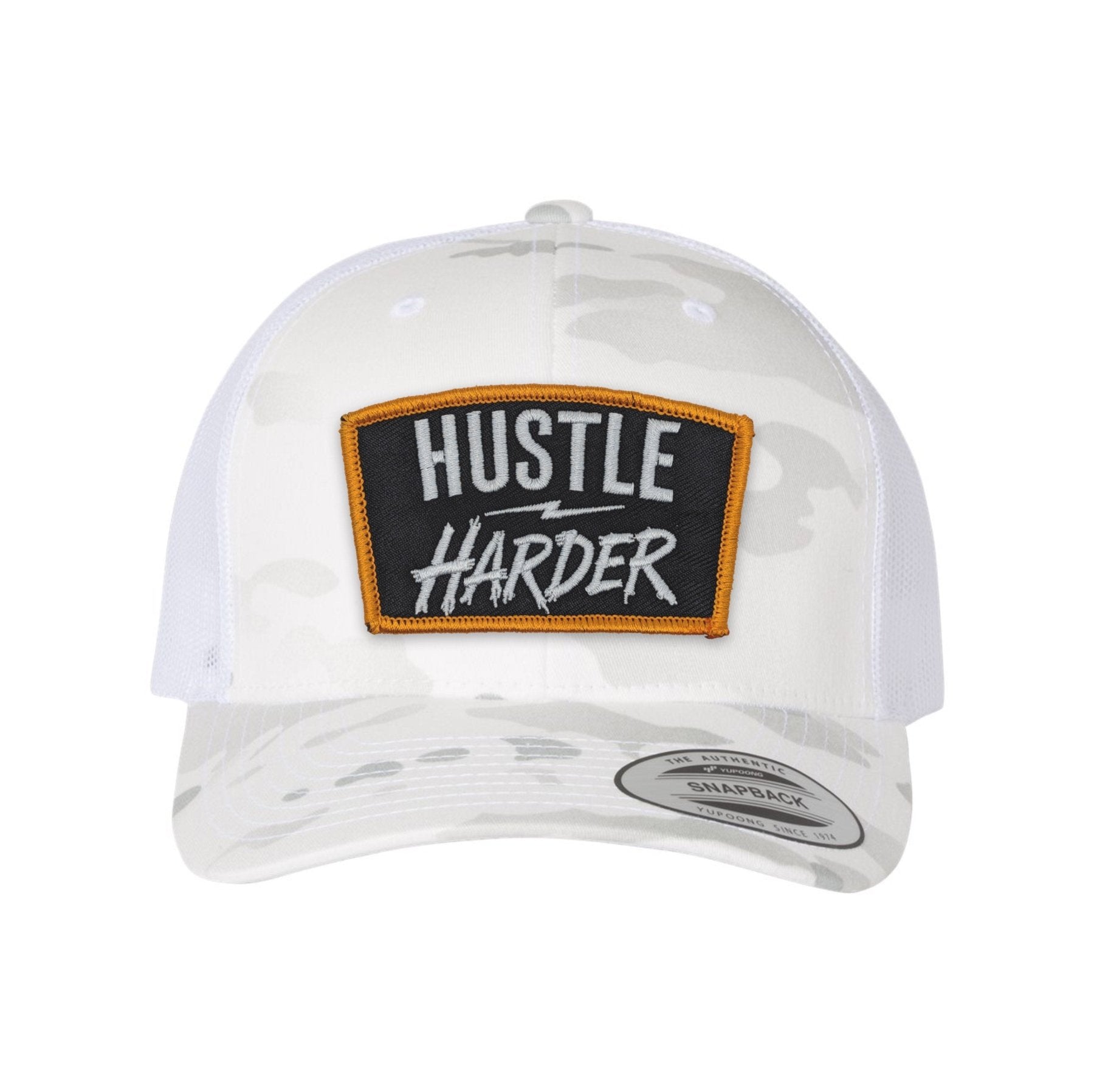 Hustle Harder Patch Retro Trucker Hat - OSFA - Hat