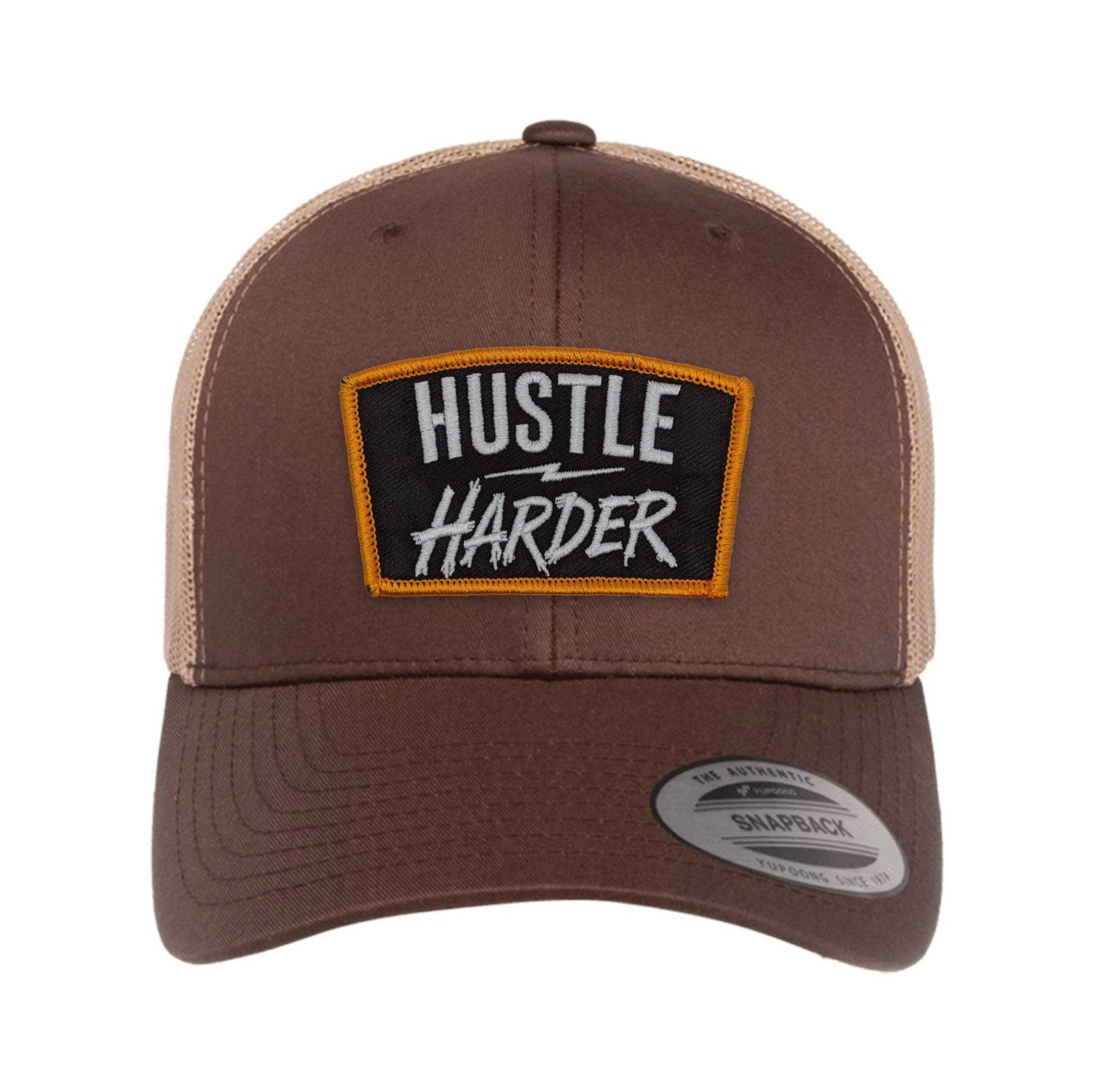 Hustle Harder Patch Retro Trucker Hat - OSFA - Hat