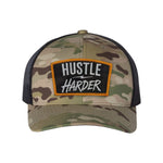 Hustle Harder Patch Retro Trucker Hat - OSFA - Hat