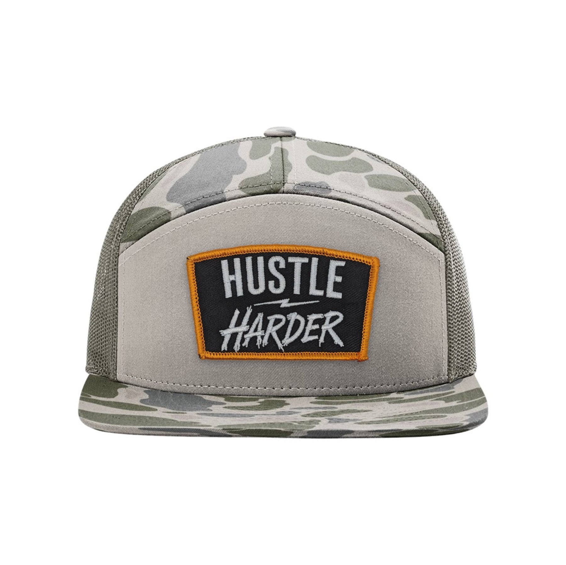 Hustle Harder Patch Seven Panel Hat - OSFA - Hat