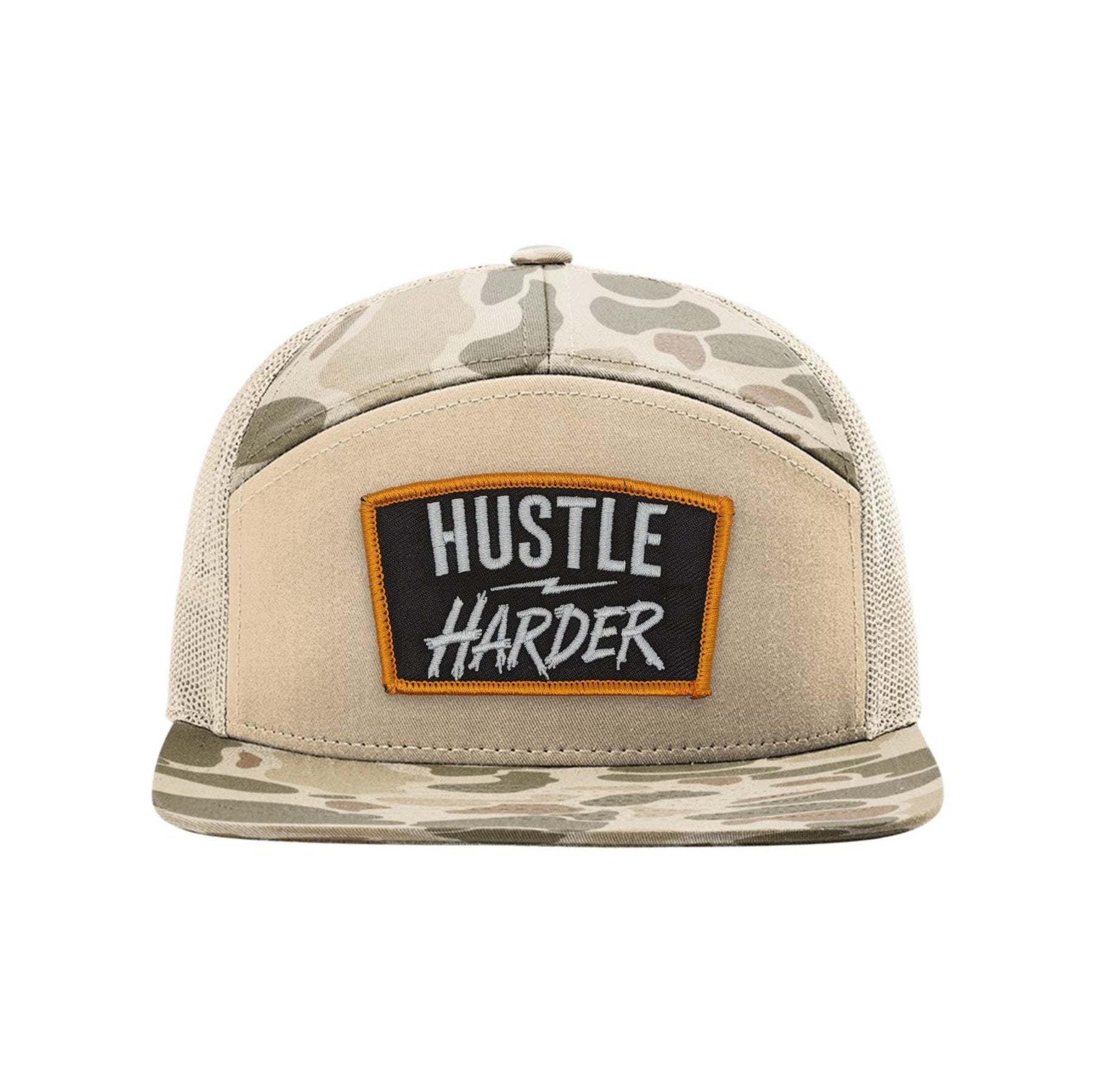 Hustle Harder Patch Seven Panel Hat - OSFA - Hat