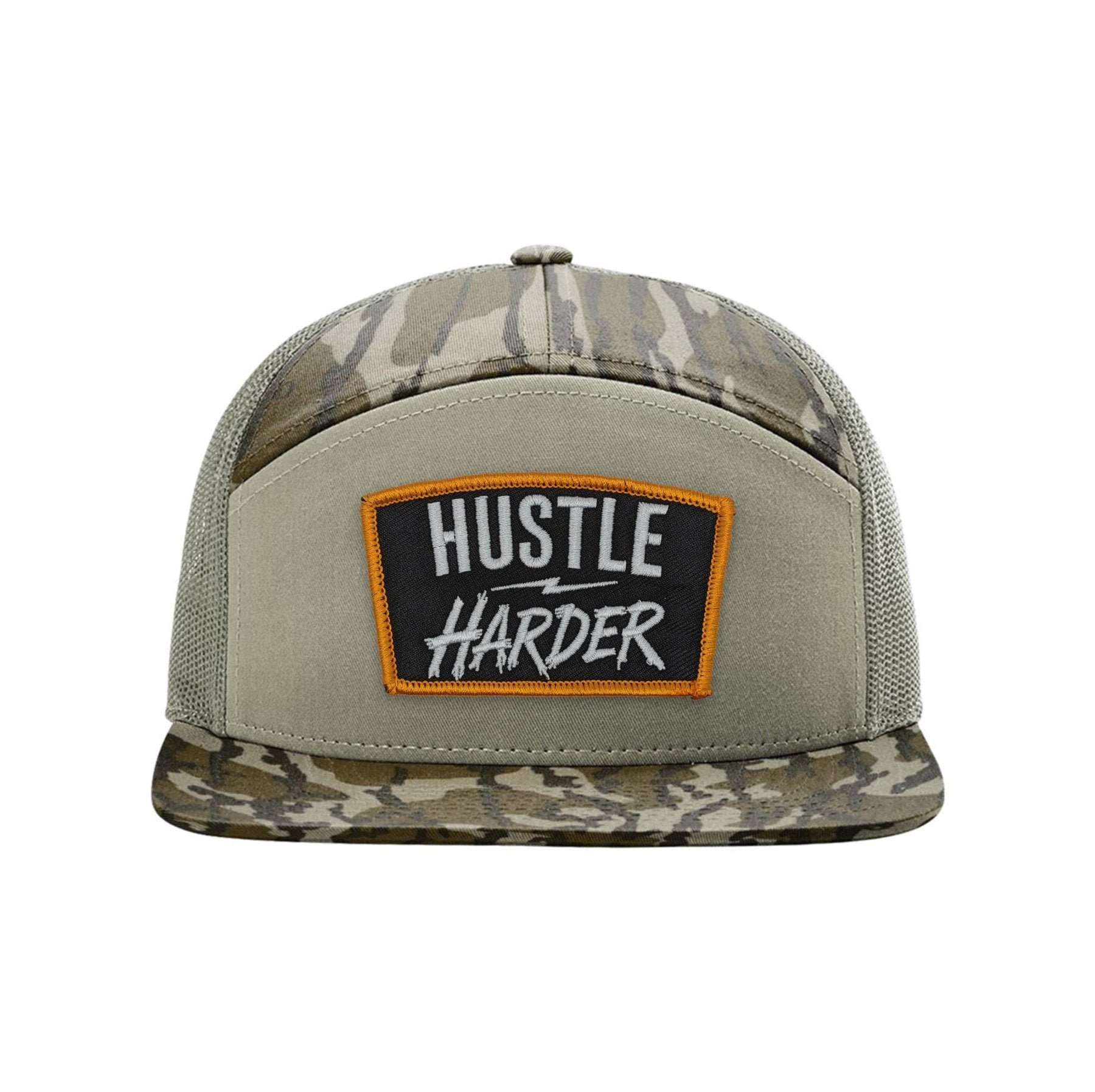 Hustle Harder Patch Seven Panel Hat - OSFA - Hat