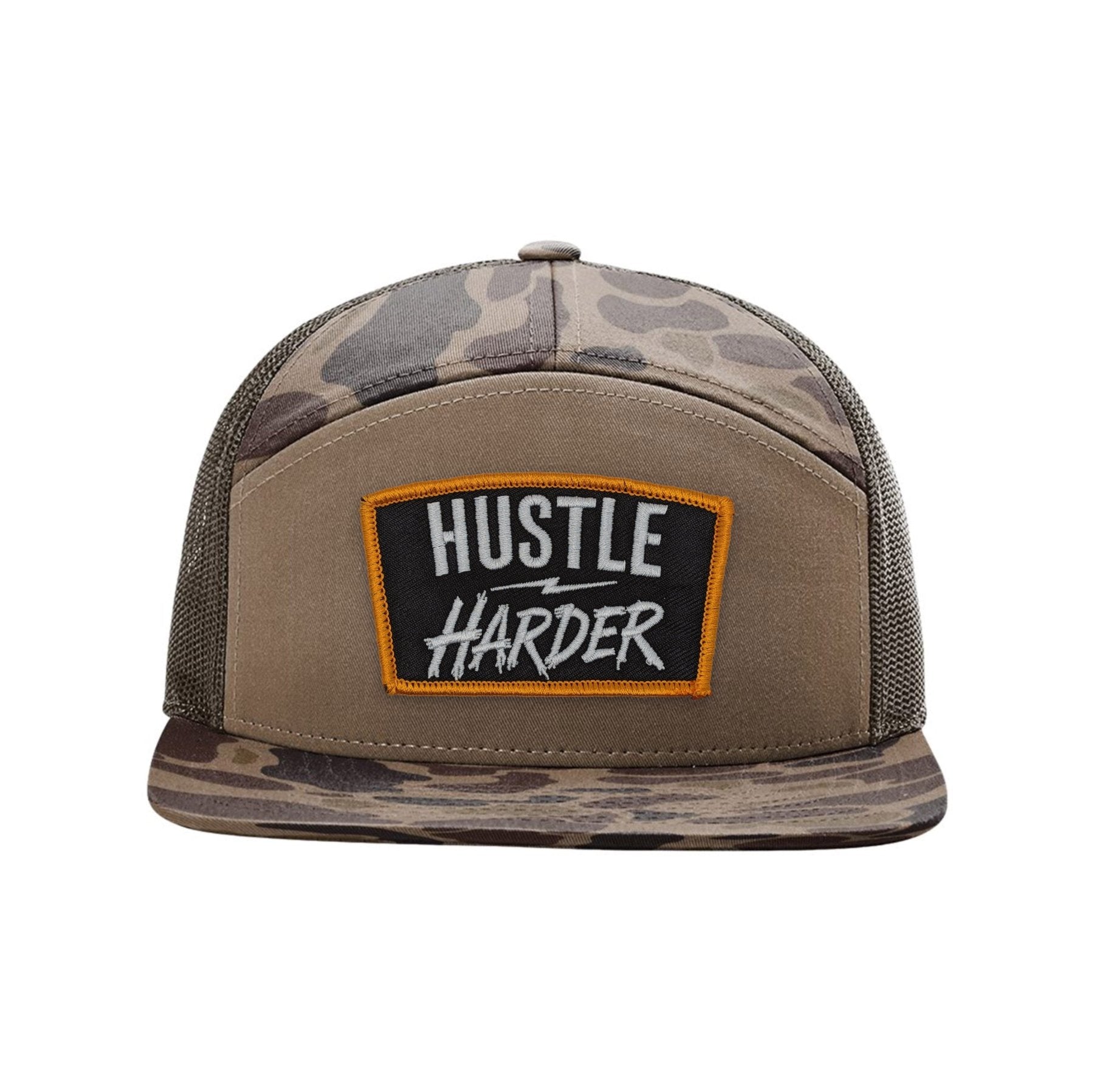 Hustle Harder Patch Seven Panel Hat - OSFA - Hat