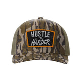 Hustle Harder Patch Snapback Trucker Camo Hat - OSFA - Hat