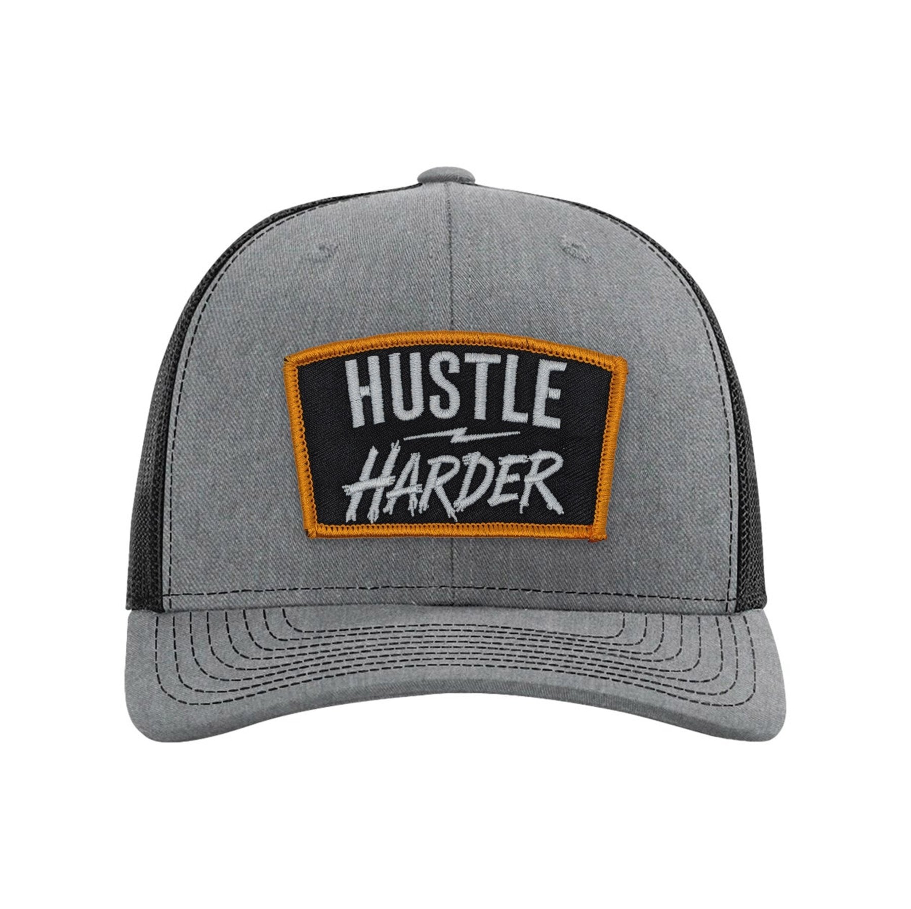 Hustle Harder Patch Snapback Trucker Hat - OSFA - Hat