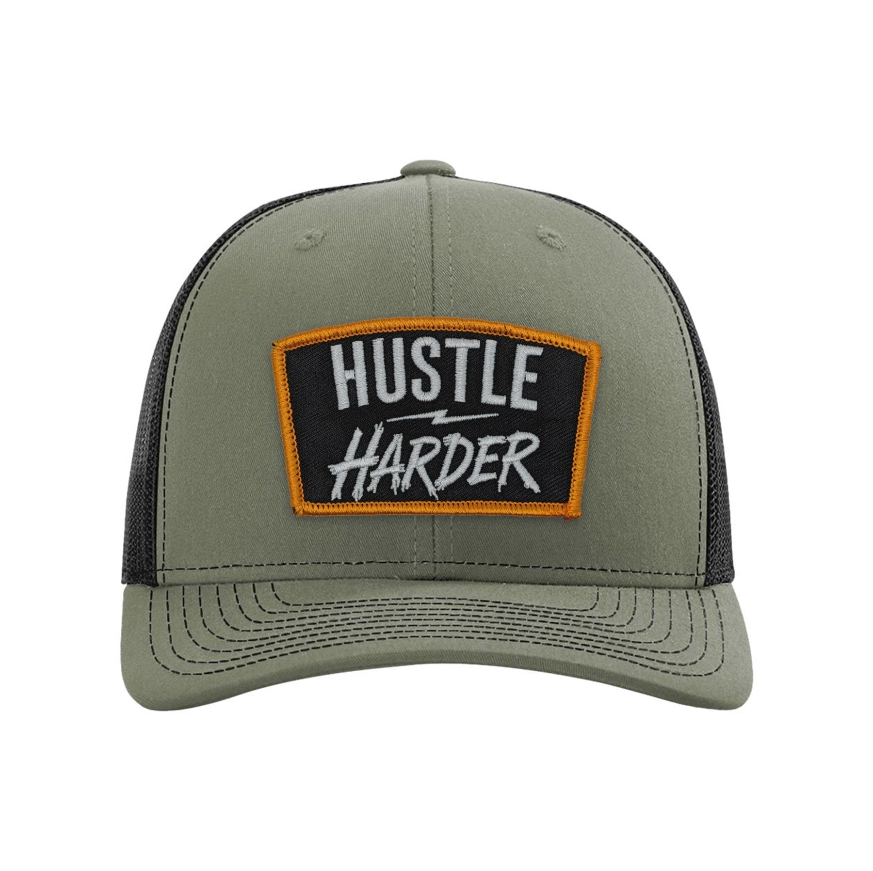 Hustle Harder Patch Snapback Trucker Hat - OSFA - Hat