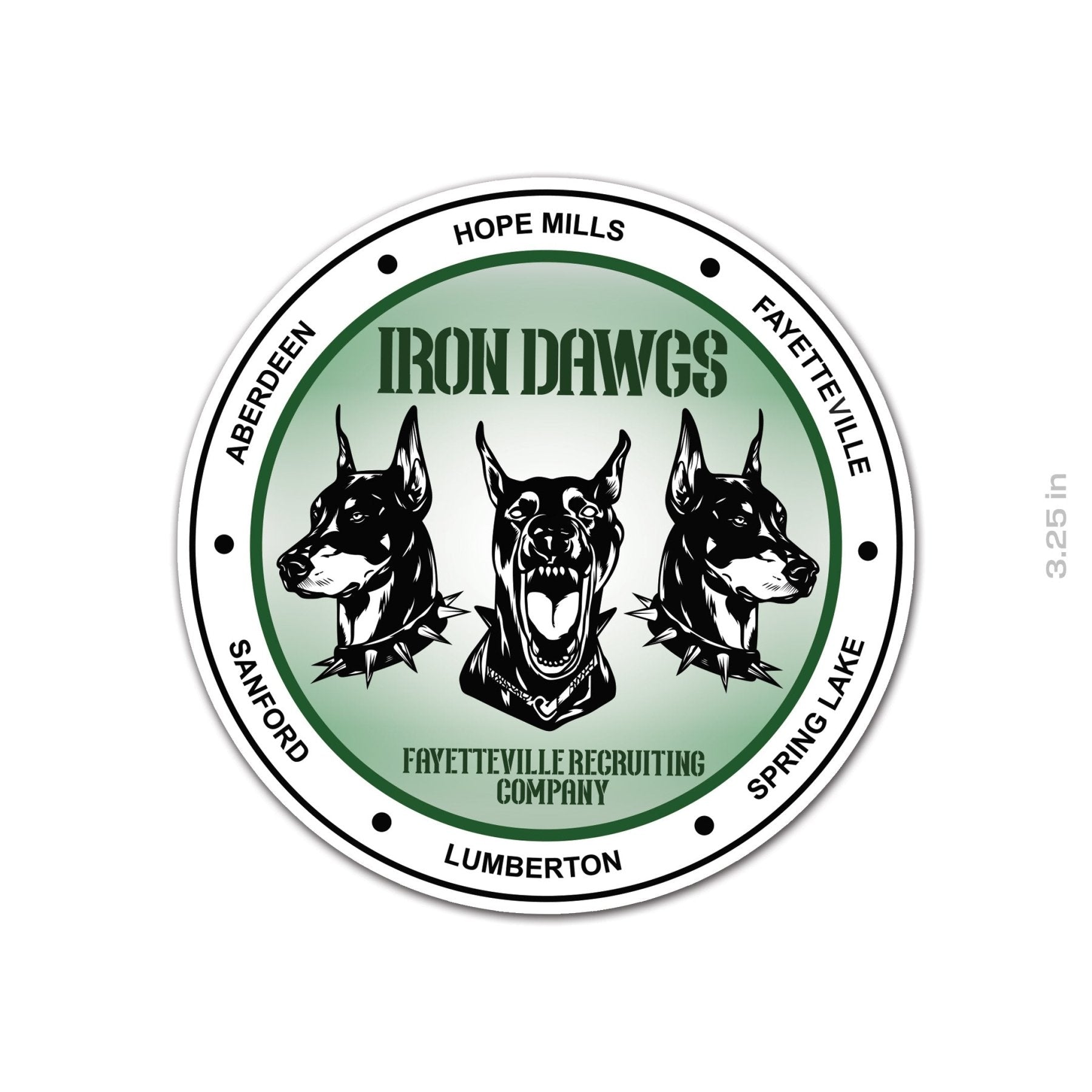 Iron Dawgs Recruiting Sticker - 3.25" - Private Sticker