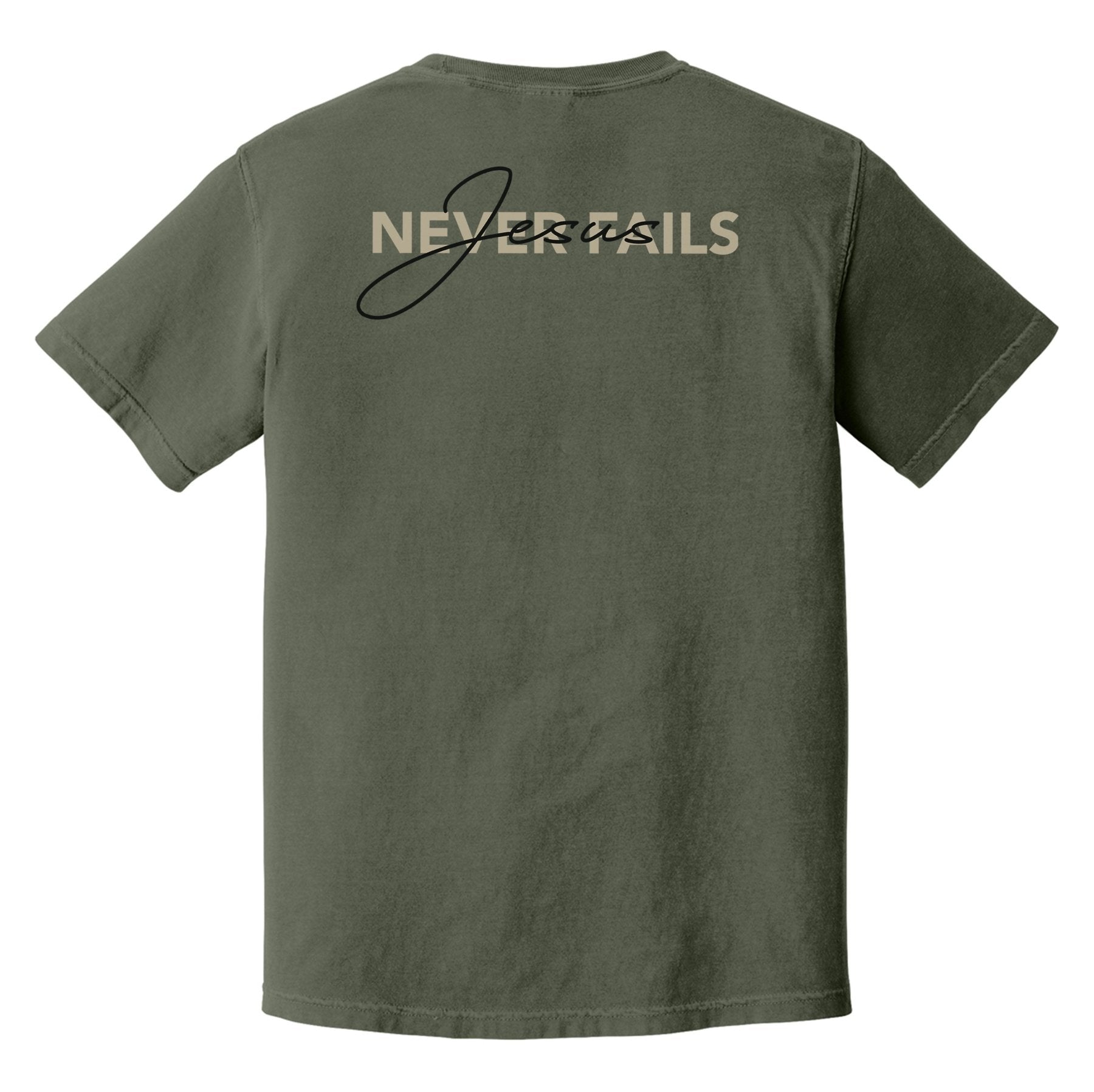 Jesus Never Fails Heavyweight Tee - Small - Shirt