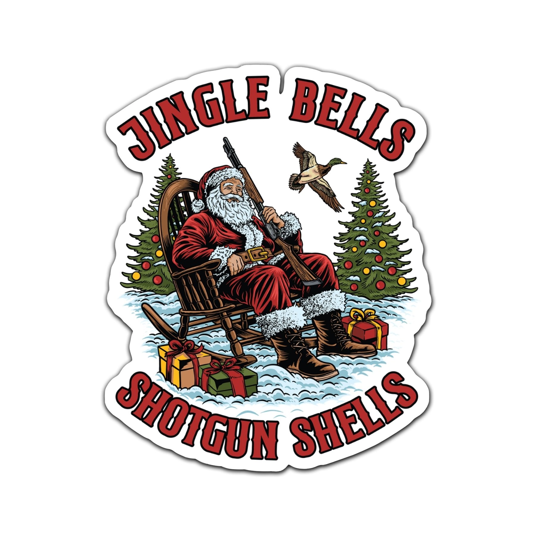 Jingle Bells Shotgun Shells Sticker - 4" - Sticker