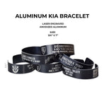 KIA - Aluminum Bracelet - Black Coated - Aluminum - Laser Engraving