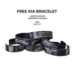 KIA - Aluminum Bracelet - Free - Black Coated Bracelet - Laser Engraving