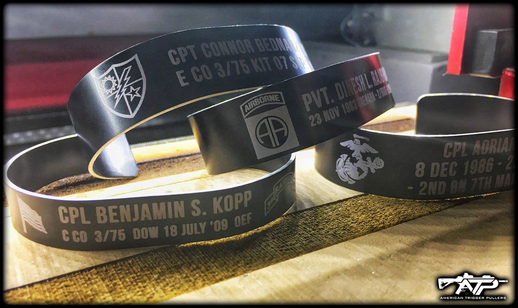 KIA Bracelet - Wording + 1 Unit Insignia - Laser Engraving