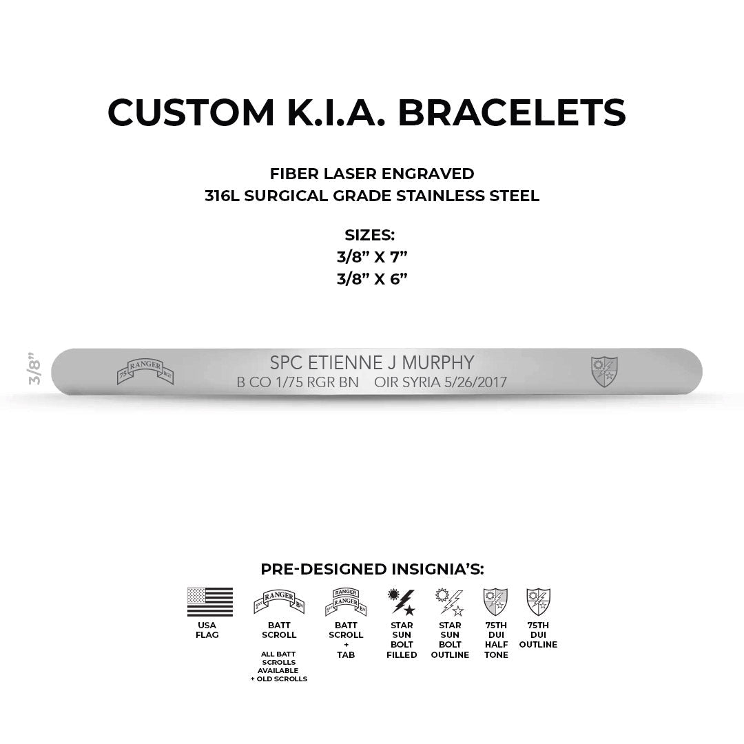 KIA - Stainless Steel Bracelet - 9.5mm x 7" - Bracelet
