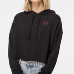 Ladies DUI Heart Crop Hoodie - XS - Hoodie