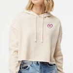 Ladies DUI Heart Crop Hoodie - XS - Hoodie