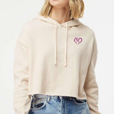 Ladies DUI Heart Crop Hoodie - XS - Hoodie