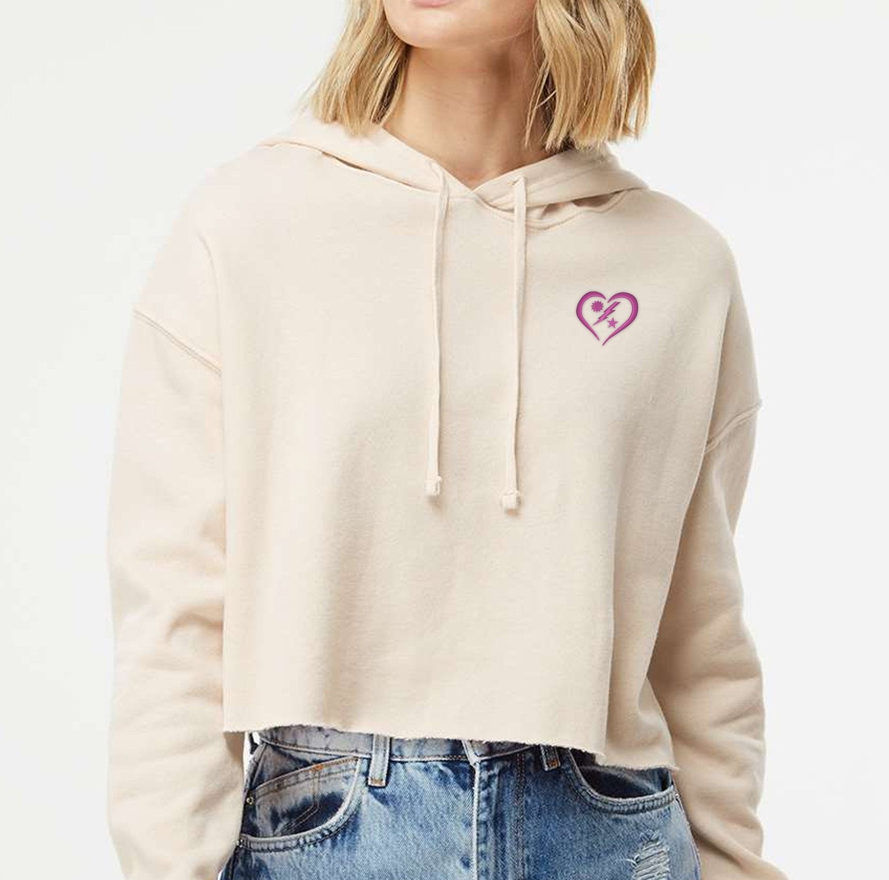 Ladies DUI Heart Crop Hoodie - XS - Hoodie