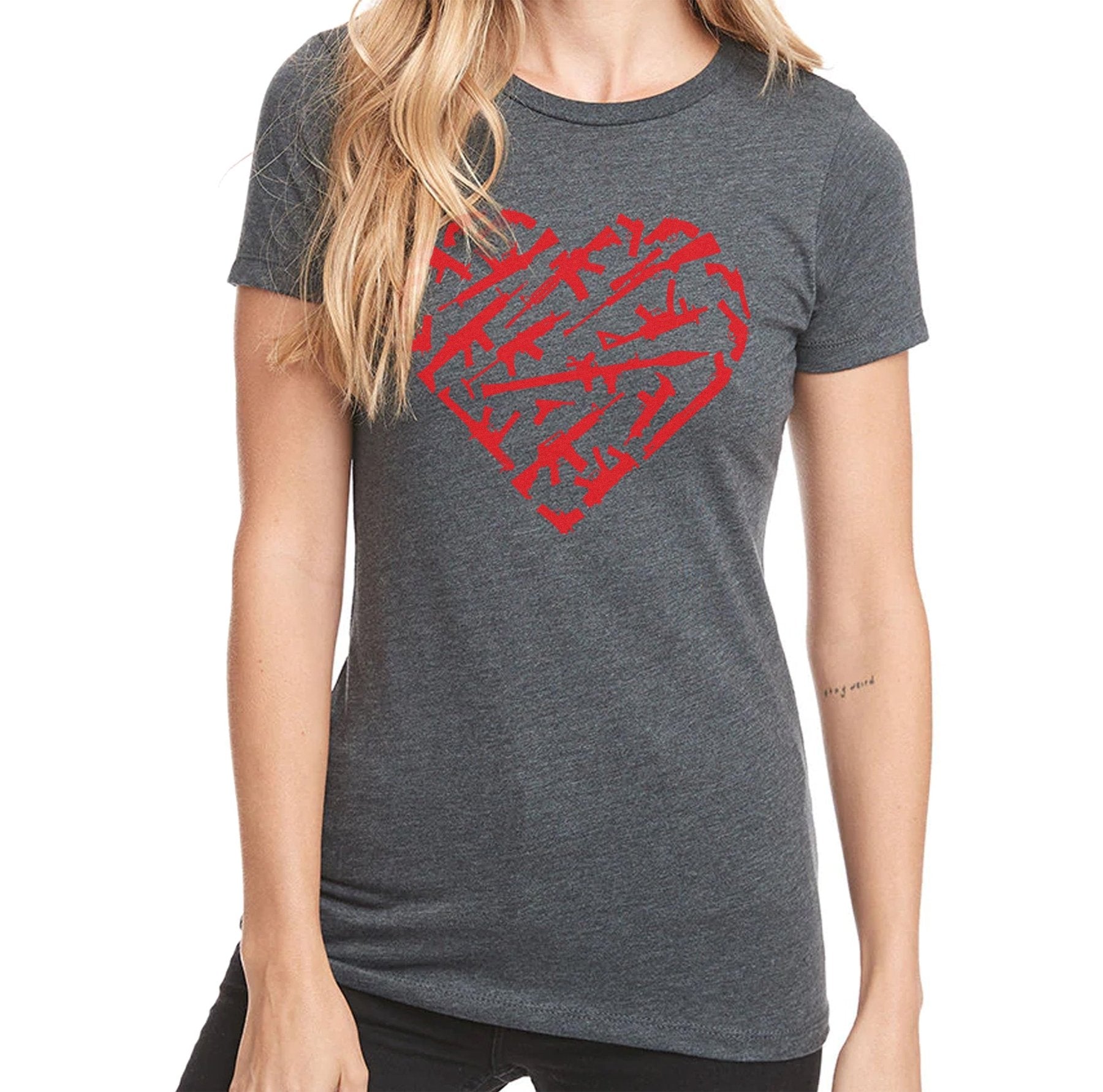 Ladies Heart Guns Tee - Small - Shirt