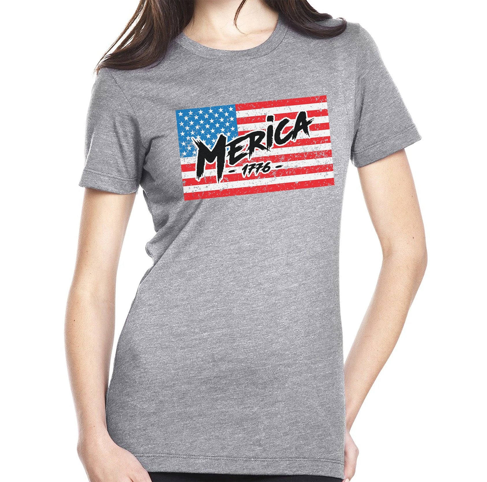 Ladies Merica 1776 Flag - Small - Shirt