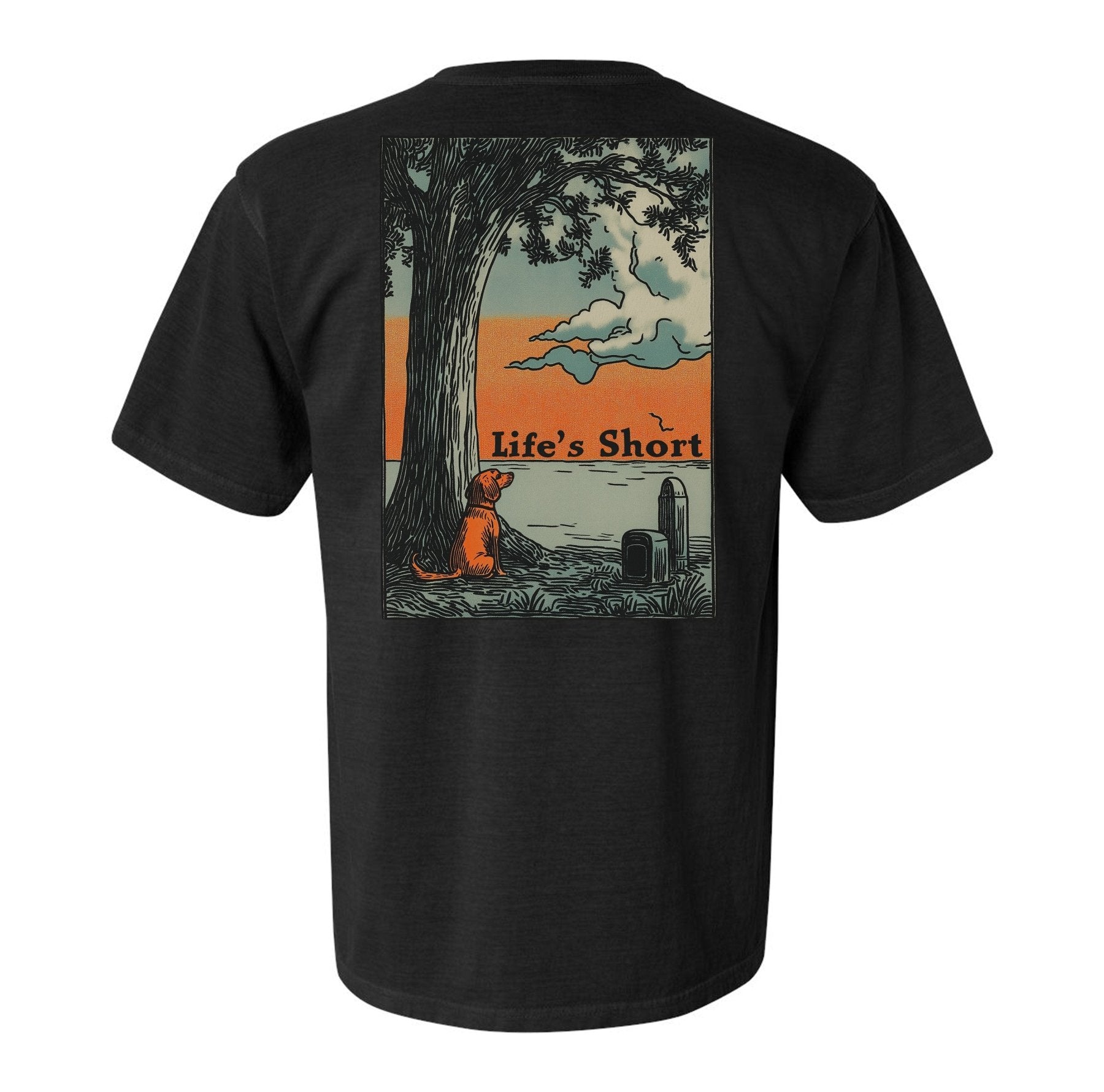 Life's Short Sunset Heavyweight Tee - Small - Shirt