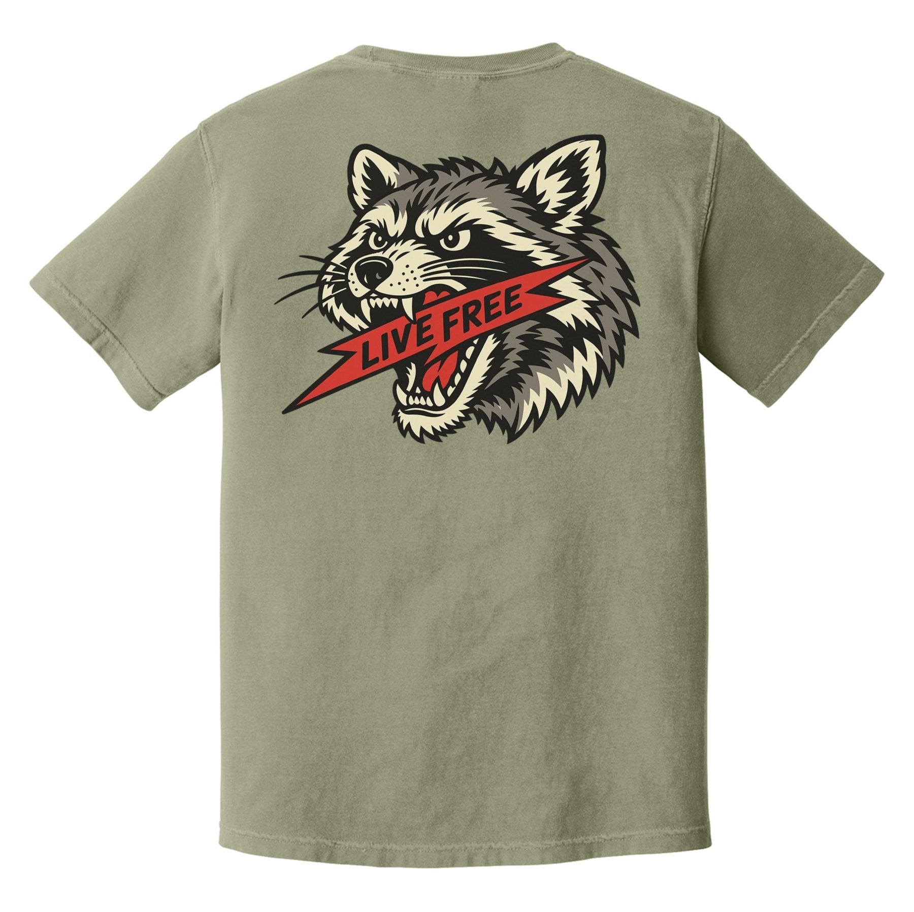 Live Free Raccoon Heavyweight Tee - Small - Shirt