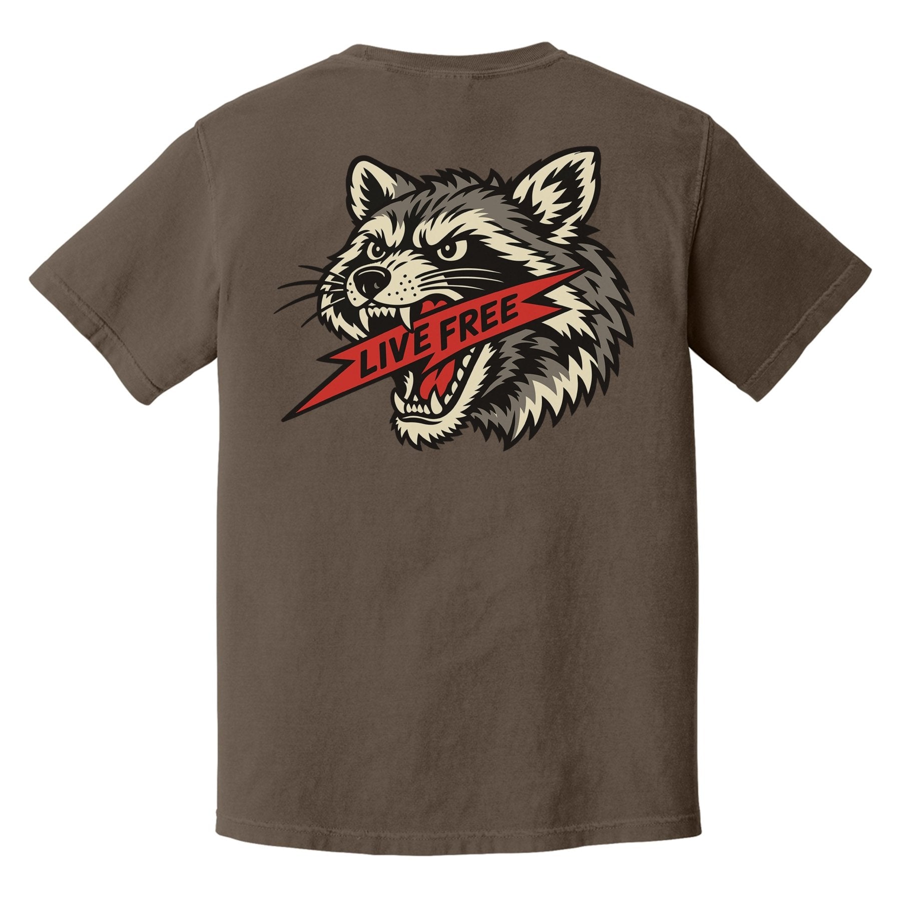 Live Free Raccoon Heavyweight Tee - Small - Shirt