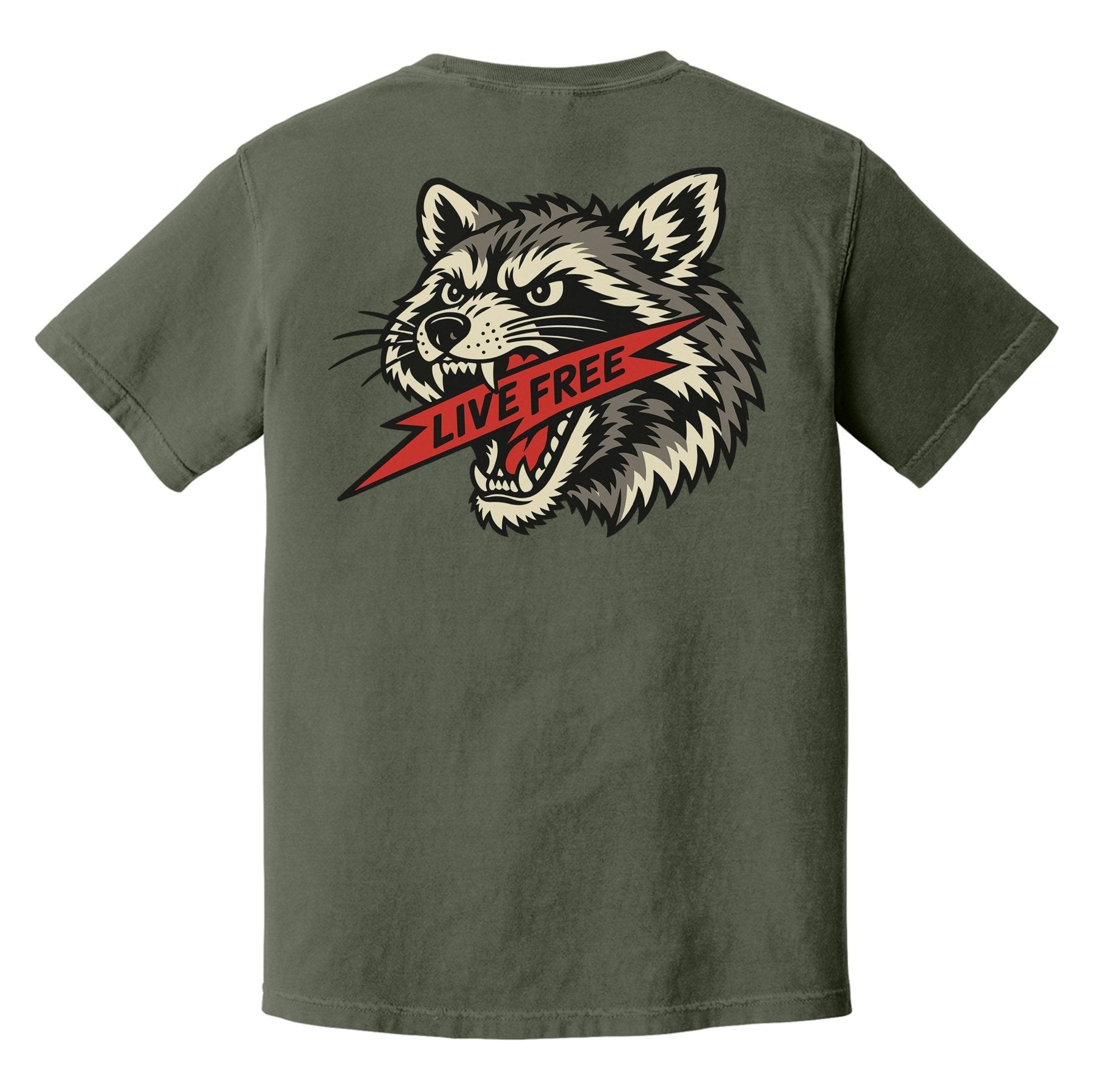 Live Free Raccoon Heavyweight Tee - Small - Shirt