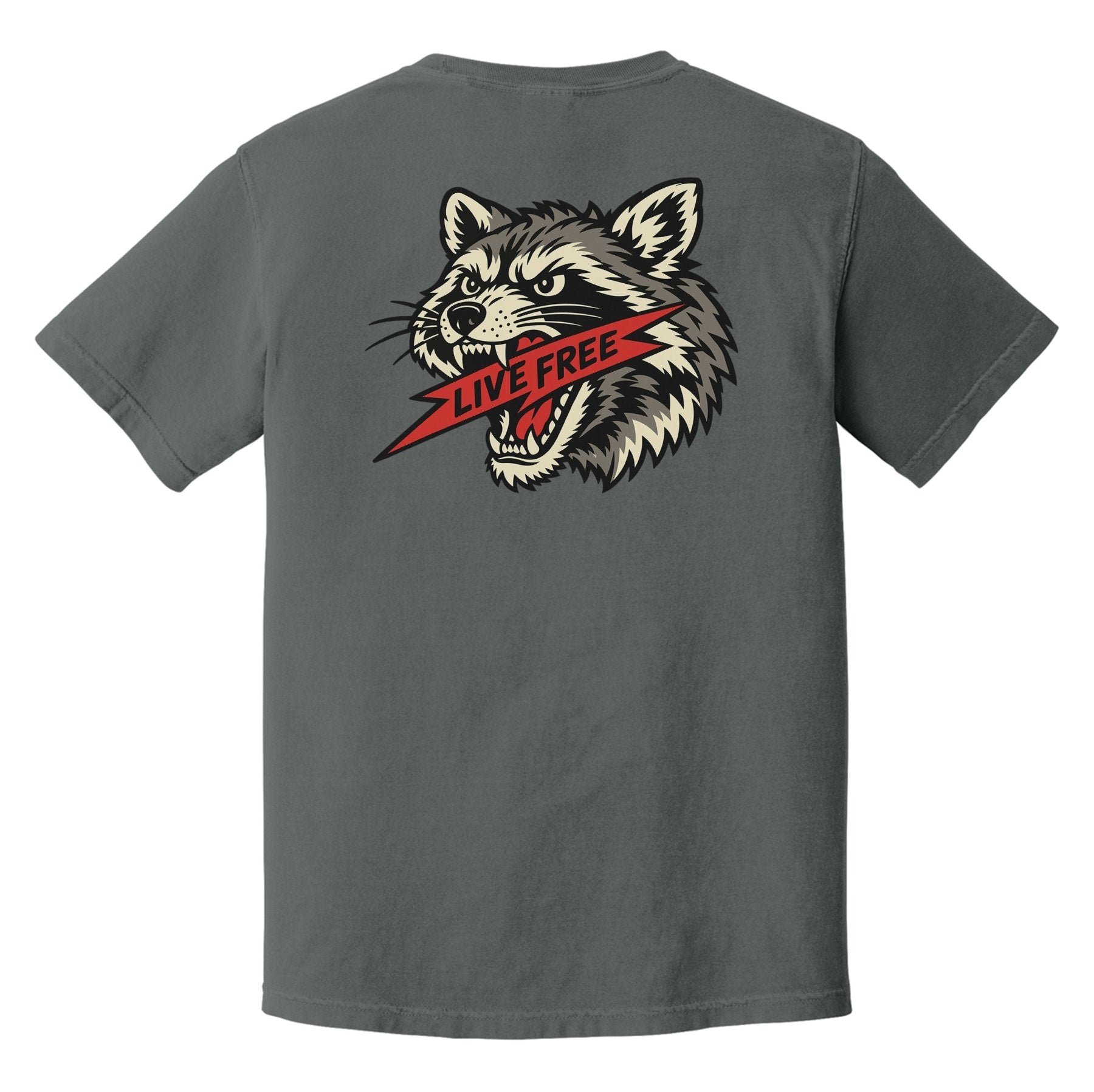 Live Free Raccoon Heavyweight Tee - Small - Shirt