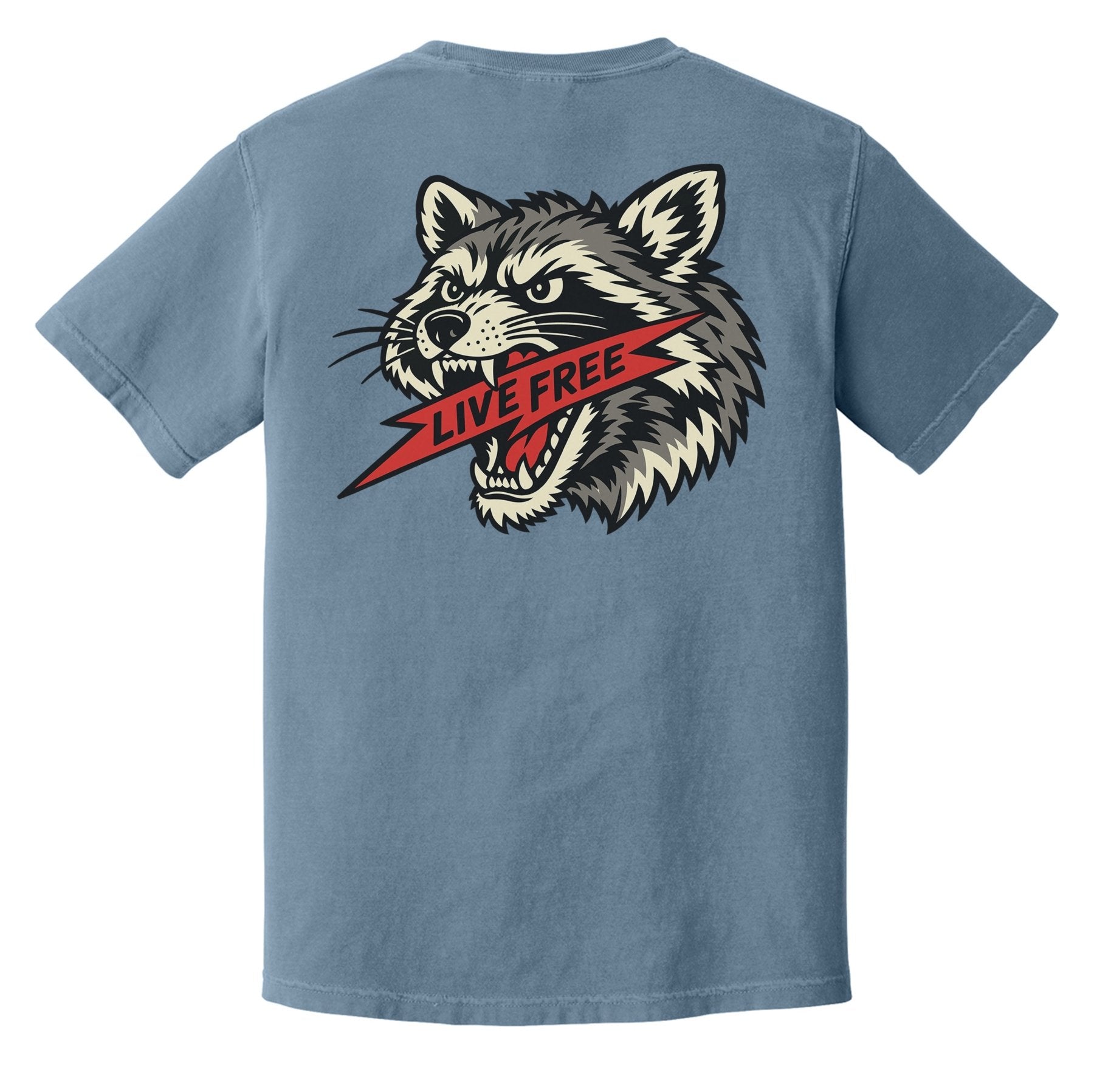 Live Free Raccoon Heavyweight Tee - Small - Shirt