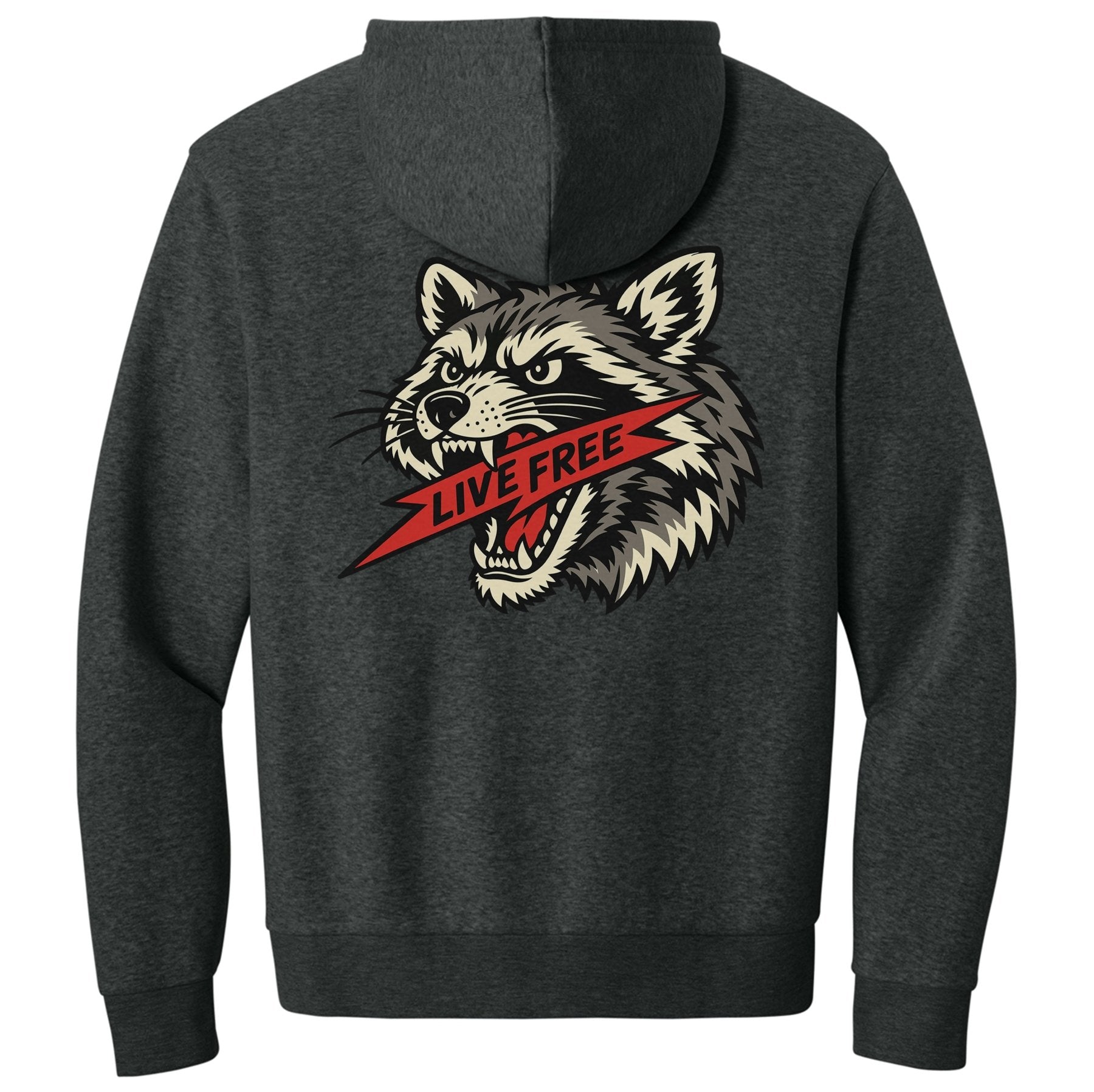 Live Free Raccoon Hoodie - Small - Hoodie