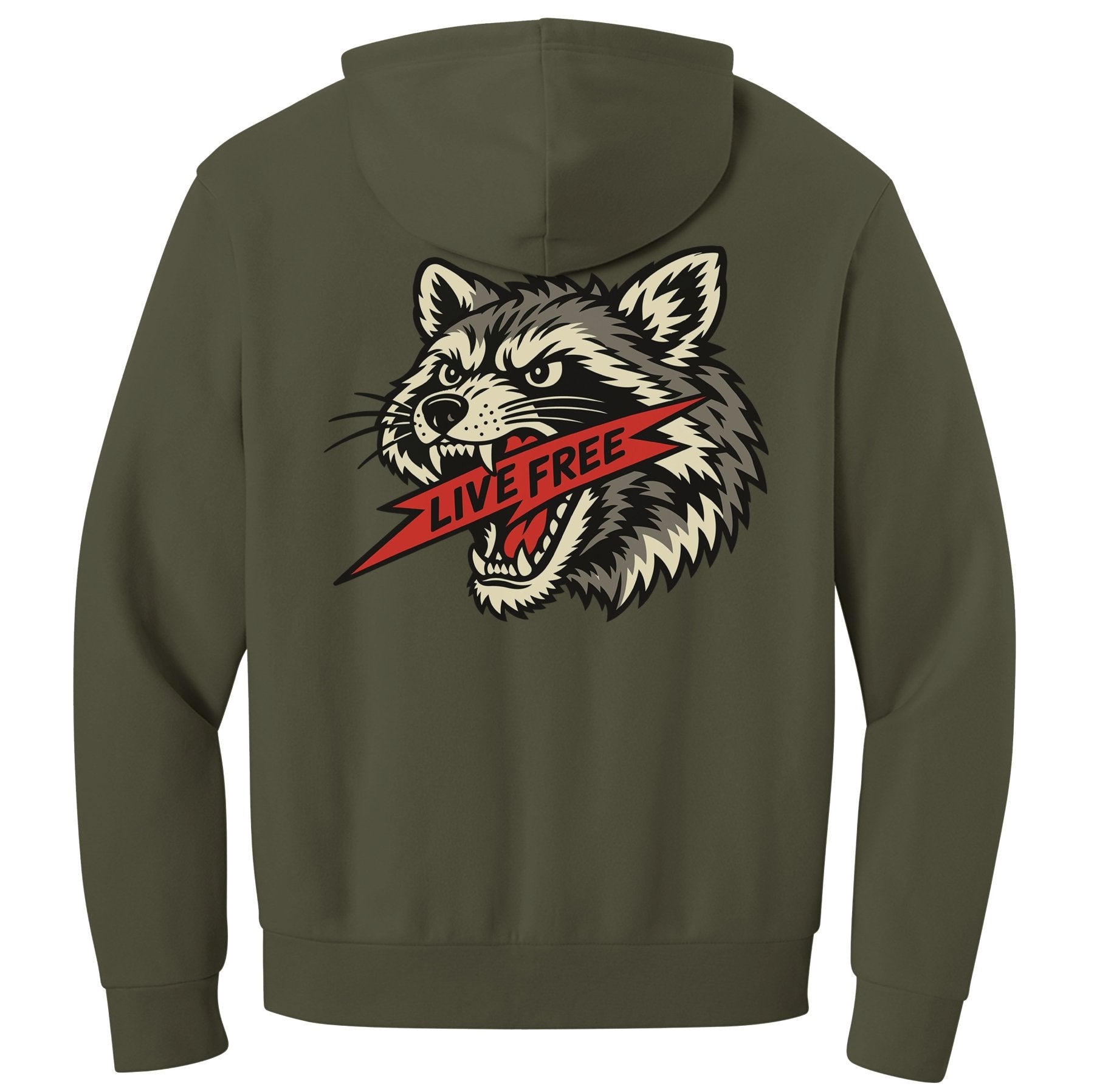 Live Free Raccoon Hoodie - Small - Hoodie