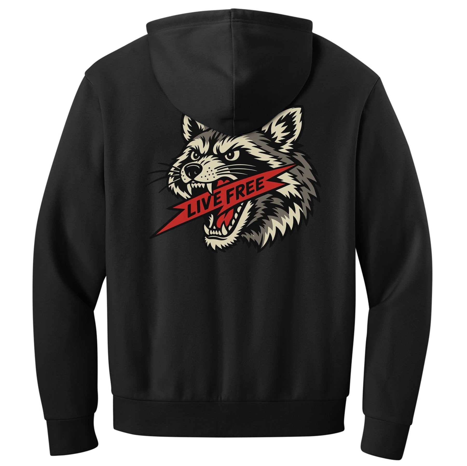 Live Free Raccoon Hoodie - Small - Hoodie