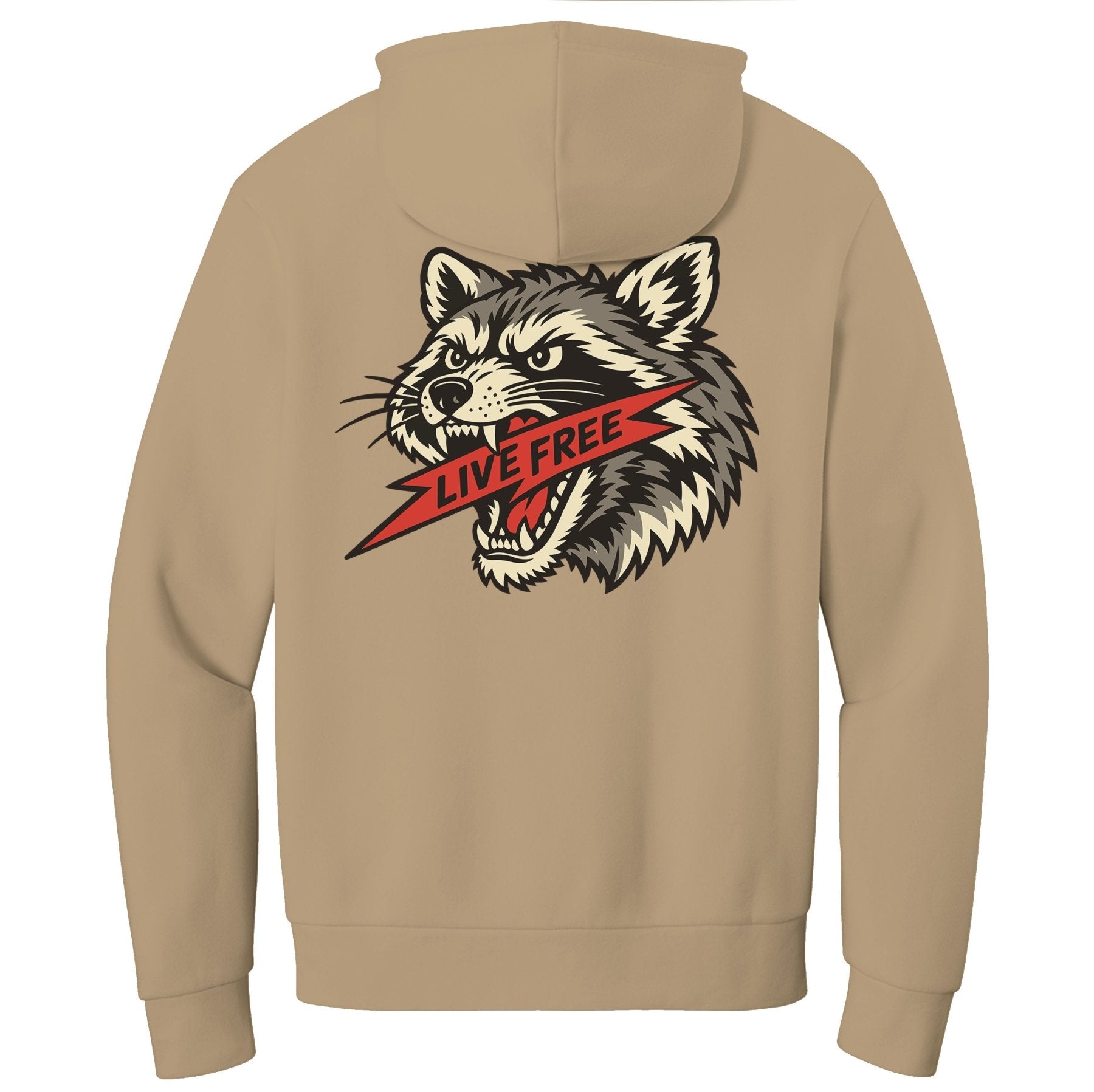 Live Free Raccoon Hoodie - Small - Hoodie