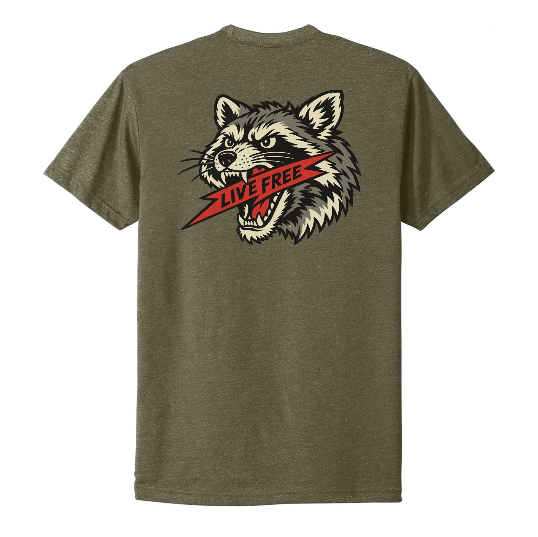 Live Free Raccoon Tee - Small - Shirt