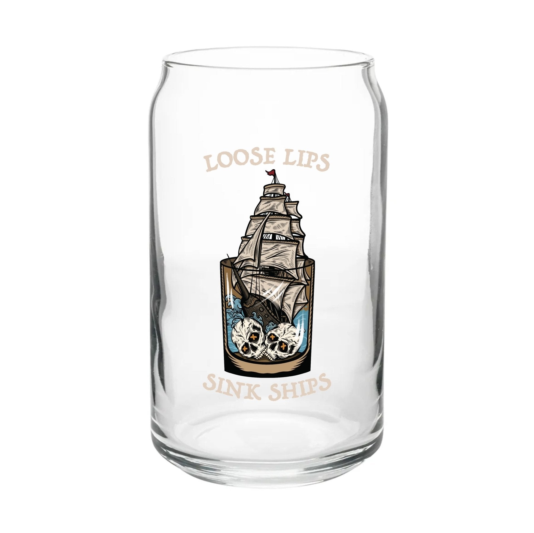 Loose Lips Sink Beer Can Glass Set - 16oz - Glassware