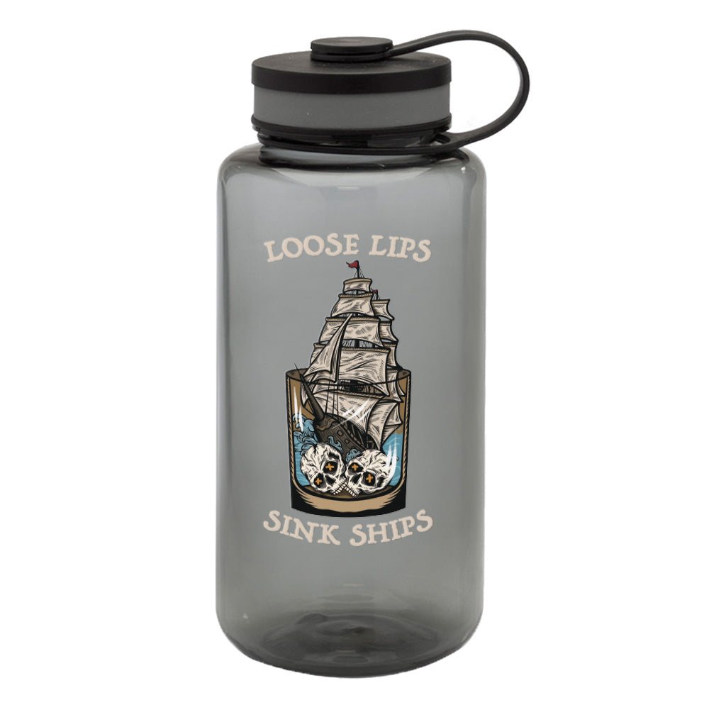Loose Lips Sink Ships Water Bottle - 38oz - Water Bottle