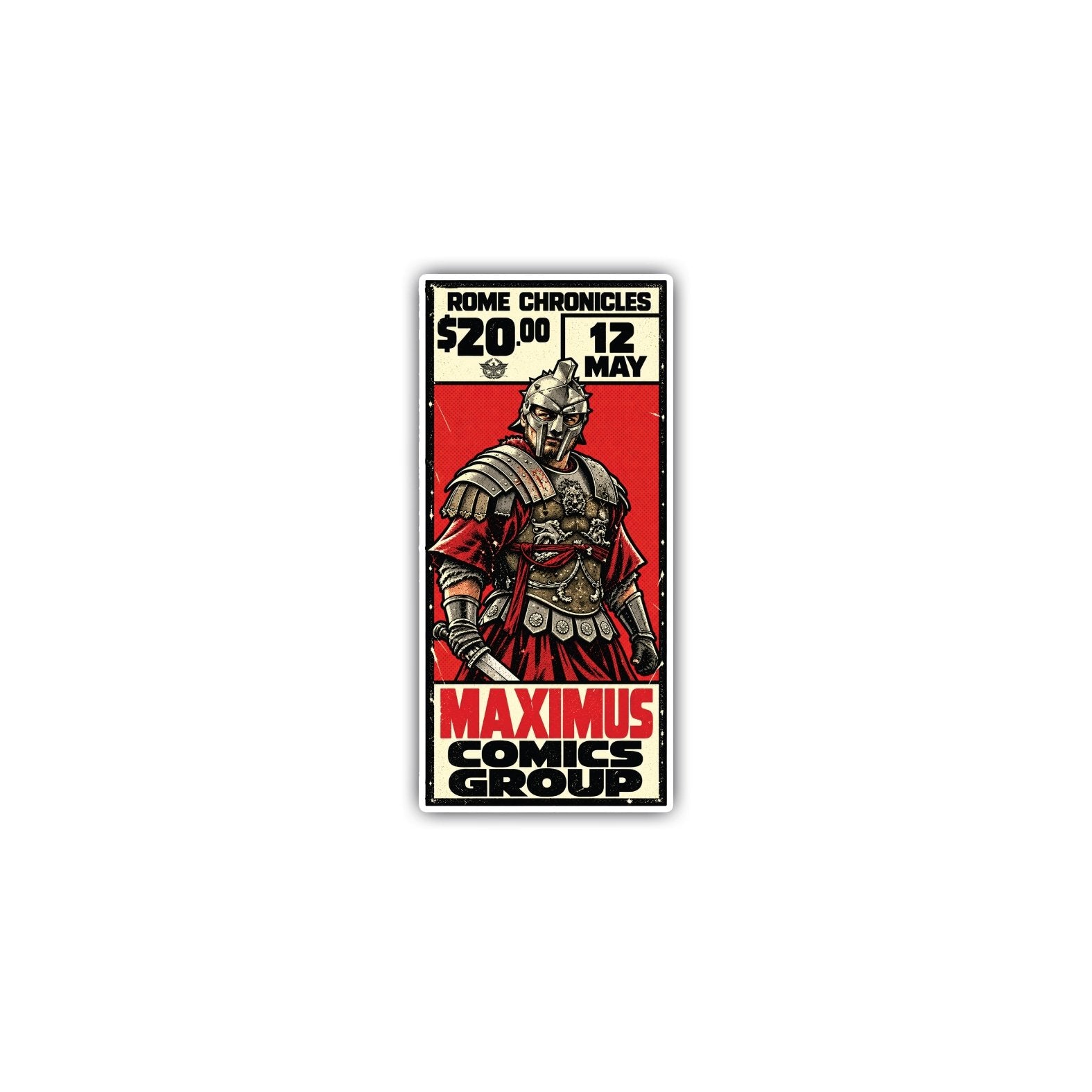 Maximus Comic Sticker - 4" - Sticker