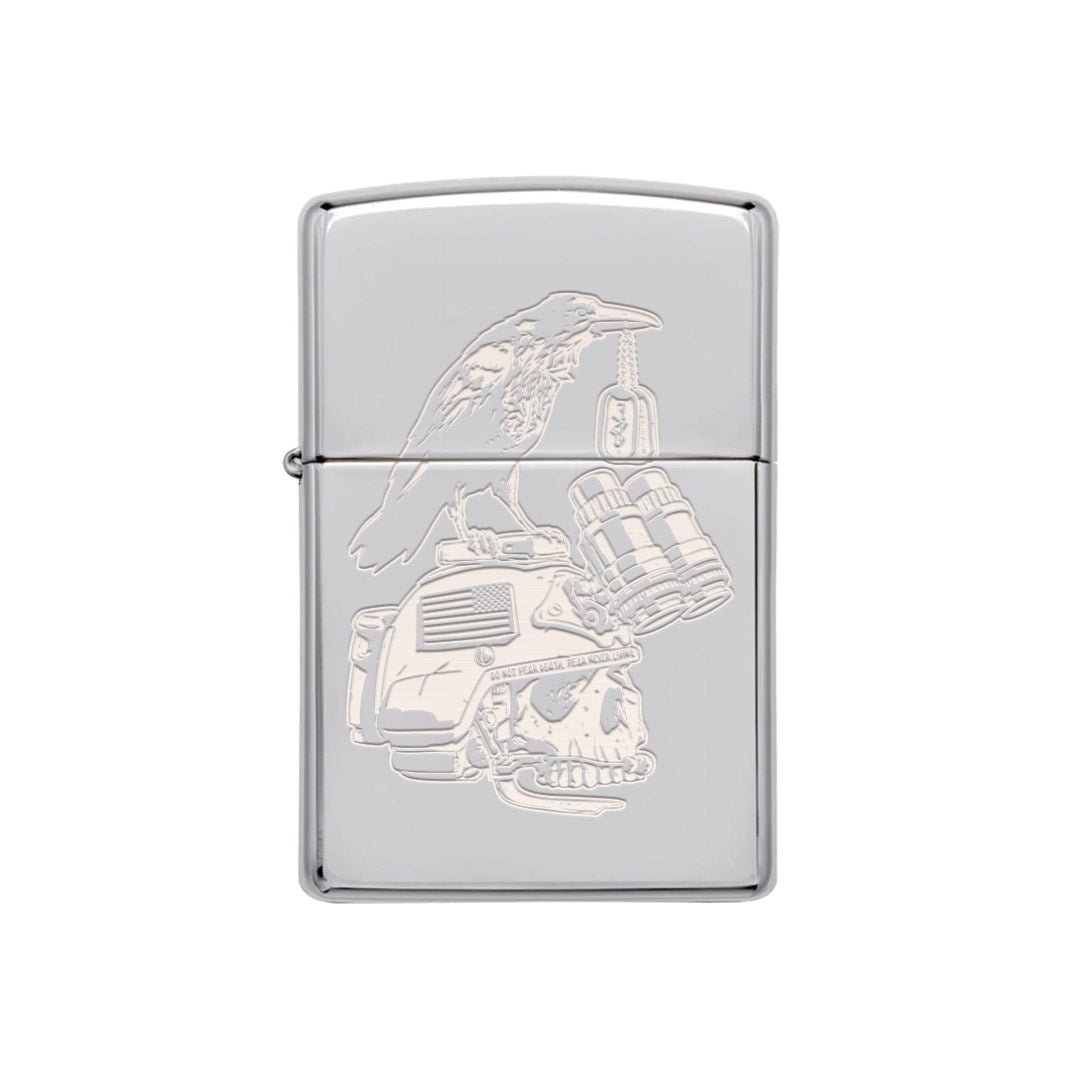Memento Mori Raven Lighter - Chrome - Lighter