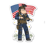 Merican Patriot Sticker - 4" - Sticker
